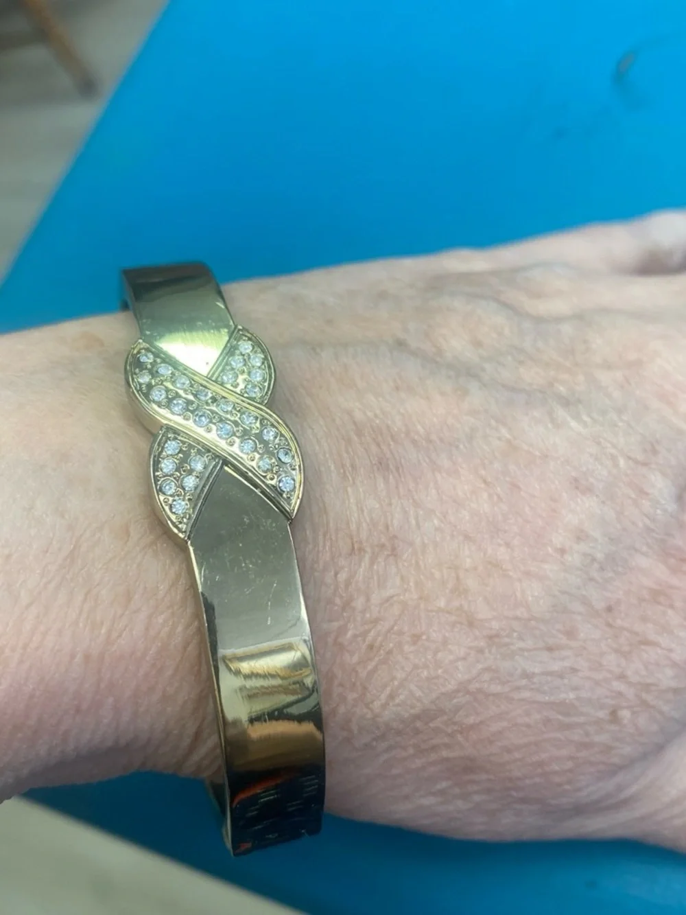 Gold-Tone Crystal Twist Bangle Bracelet - Women Jewelry